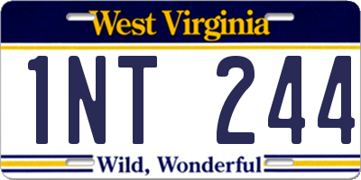 WV license plate 1NT244