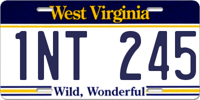 WV license plate 1NT245