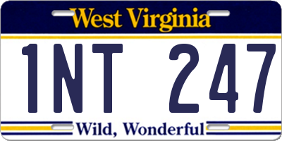 WV license plate 1NT247