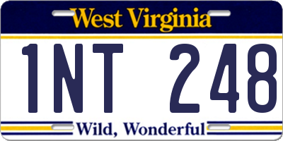 WV license plate 1NT248