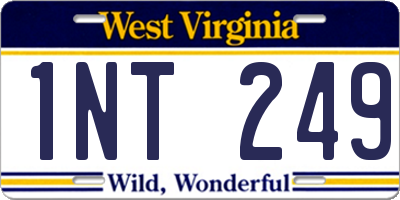 WV license plate 1NT249