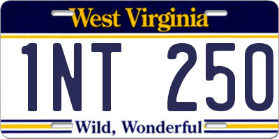 WV license plate 1NT250