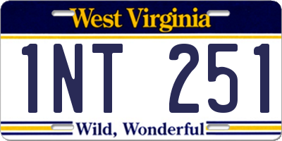 WV license plate 1NT251