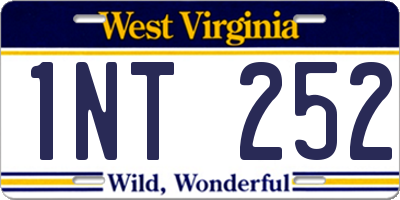 WV license plate 1NT252