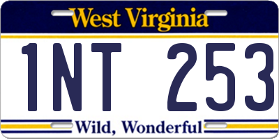 WV license plate 1NT253