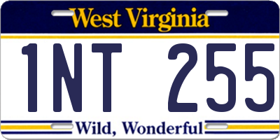 WV license plate 1NT255