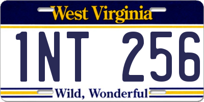 WV license plate 1NT256