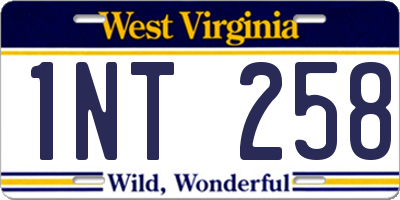 WV license plate 1NT258