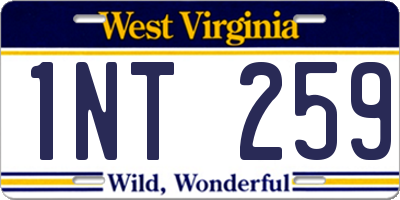 WV license plate 1NT259