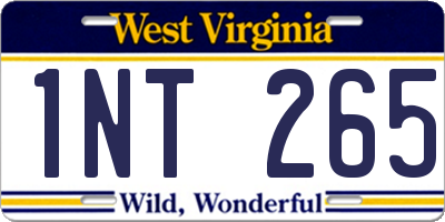 WV license plate 1NT265