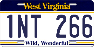 WV license plate 1NT266