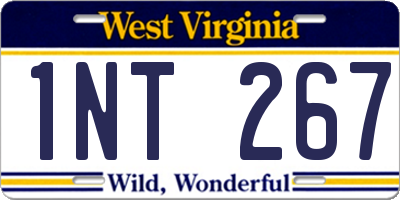WV license plate 1NT267