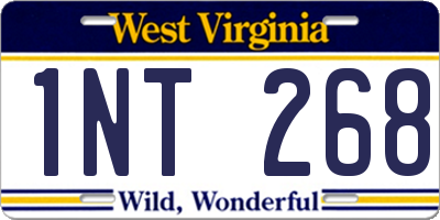 WV license plate 1NT268