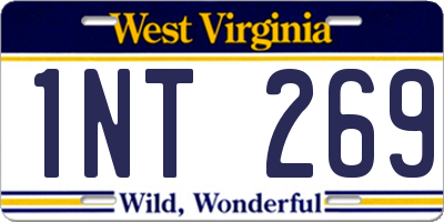 WV license plate 1NT269