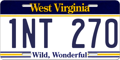 WV license plate 1NT270