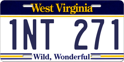 WV license plate 1NT271