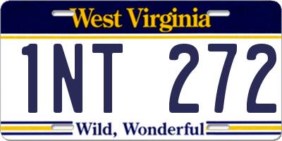 WV license plate 1NT272