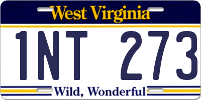 WV license plate 1NT273