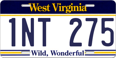 WV license plate 1NT275