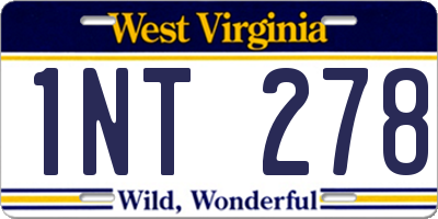 WV license plate 1NT278