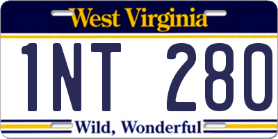 WV license plate 1NT280