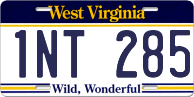 WV license plate 1NT285