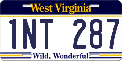 WV license plate 1NT287