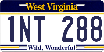 WV license plate 1NT288