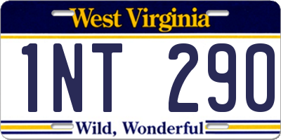 WV license plate 1NT290