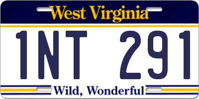 WV license plate 1NT291