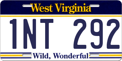 WV license plate 1NT292