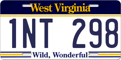 WV license plate 1NT298