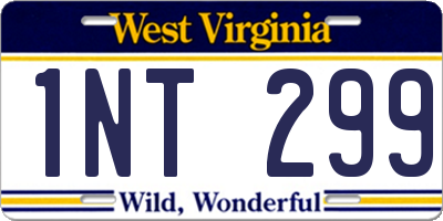 WV license plate 1NT299