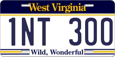 WV license plate 1NT300