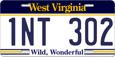 WV license plate 1NT302