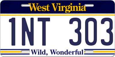 WV license plate 1NT303