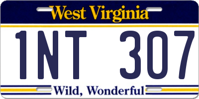 WV license plate 1NT307