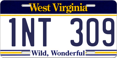 WV license plate 1NT309