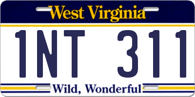 WV license plate 1NT311