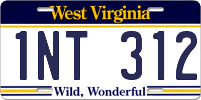 WV license plate 1NT312