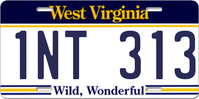 WV license plate 1NT313