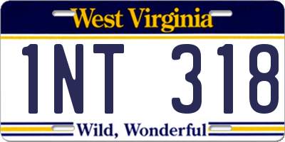 WV license plate 1NT318