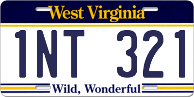 WV license plate 1NT321