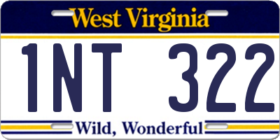 WV license plate 1NT322