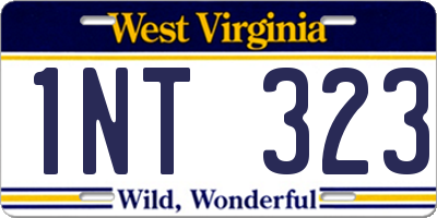 WV license plate 1NT323