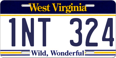 WV license plate 1NT324