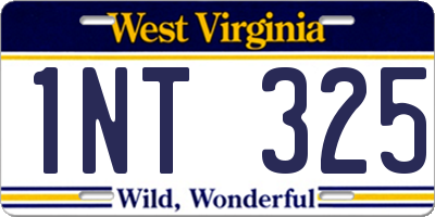 WV license plate 1NT325