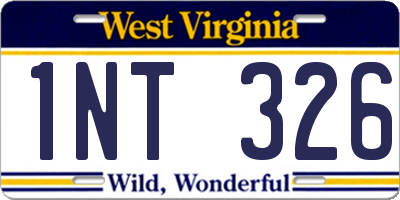 WV license plate 1NT326