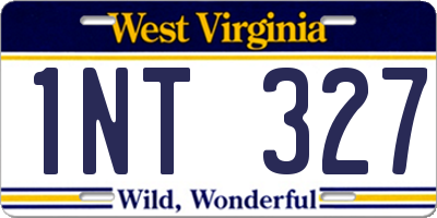 WV license plate 1NT327