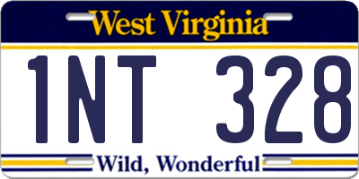 WV license plate 1NT328